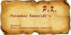 Peleskei Kasszián névjegykártya
